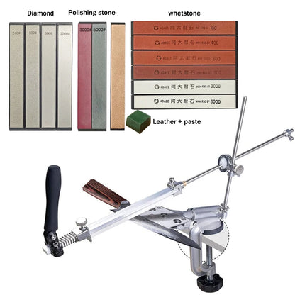 Ruixin Pro-Aluminum Alloy Knife Sharpener System, Fixed Angle Sharpener, Sharpening Stones, Kitchen Tools, Grinding, RX008,