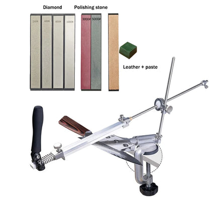 Ruixin Pro-Aluminum Alloy Knife Sharpener System, Fixed Angle Sharpener, Sharpening Stones, Kitchen Tools, Grinding, RX008,
