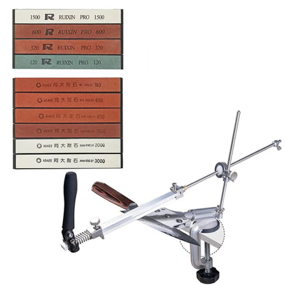 Ruixin Pro-Aluminum Alloy Knife Sharpener System, Fixed Angle Sharpener, Sharpening Stones, Kitchen Tools, Grinding, RX008,
