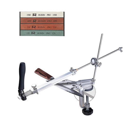Ruixin Pro-Aluminum Alloy Knife Sharpener System, Fixed Angle Sharpener, Sharpening Stones, Kitchen Tools, Grinding, RX008,
