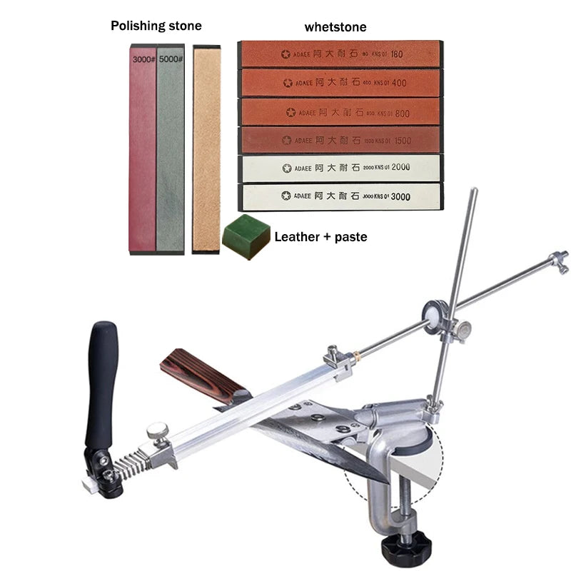Ruixin Pro-Aluminum Alloy Knife Sharpener System, Fixed Angle Sharpener, Sharpening Stones, Kitchen Tools, Grinding, RX008,
