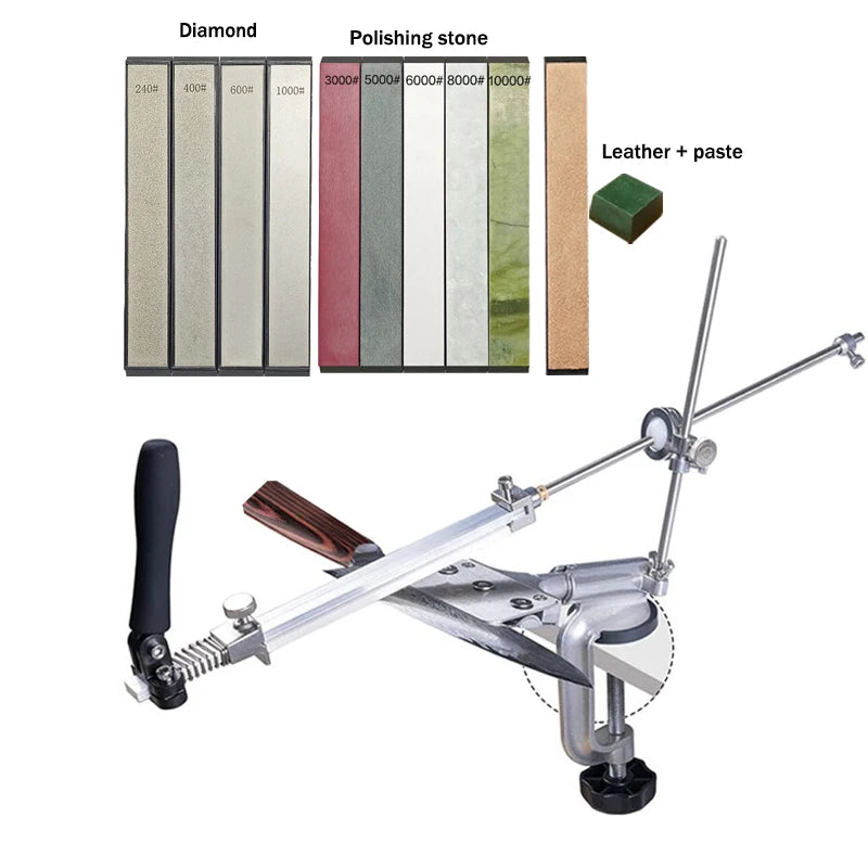 Ruixin Pro-Aluminum Alloy Knife Sharpener System, Fixed Angle Sharpener, Sharpening Stones, Kitchen Tools, Grinding, RX008,