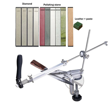 Ruixin Pro-Aluminum Alloy Knife Sharpener System, Fixed Angle Sharpener, Sharpening Stones, Kitchen Tools, Grinding, RX008,